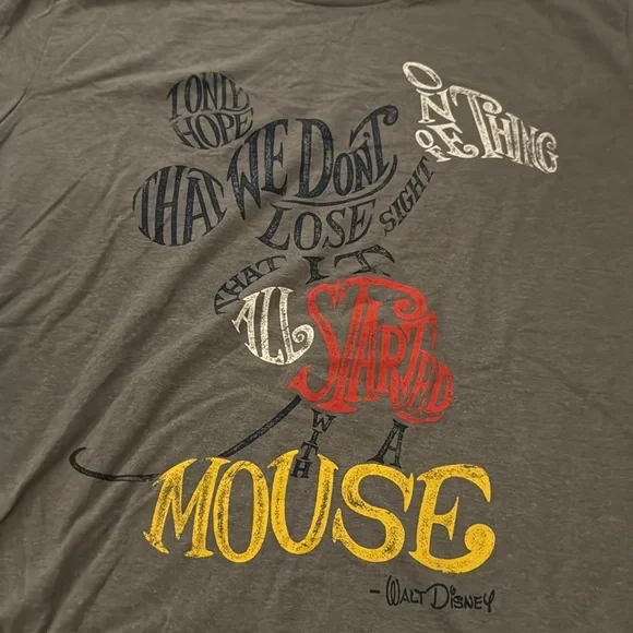 Mickey Mouse Men’s Disney Shirt in Dark Gray - Picture 2 of 4